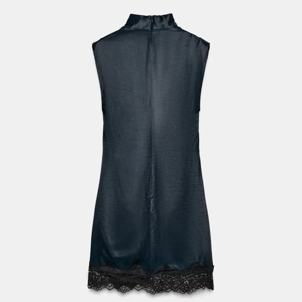 ZARA MINI COMBINATION LACE DRESS - Picture 10 of 11